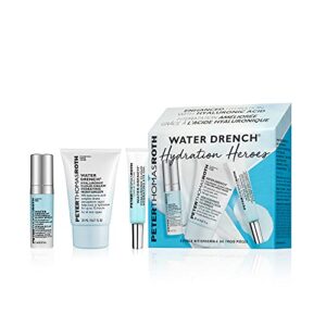 Peter Thomas Roth | Water Drench Hydration Heroes 3-Piece Kit | Hyaluronic Acid Skin Care Kit, Water Drench Glow Serum, Moisturizer and Eye Gel