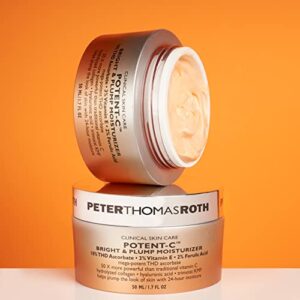 Peter Thomas Roth | Potent-C Bright & Plump Moisturizer | Brightening Vitamin C Moisturizer and Anti-Aging Cream with Collagen light blue 1.69 Fl Oz