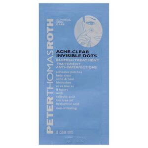 peter thomas roth | acne-clear invisible dots | blemish treatment, salicylic acid pimple patches, helps reduce the look of blemishes in 8 hours, two patch sizes