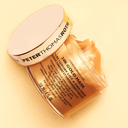 Peter Thomas Roth | 24K Gold Mask | Pure Luxury Lift & Firm, Anti-Aging Gold Face Mask, Helps Lift, Firm and Brighten the Look of Skin, 5 Fl Oz (Pack of 1)