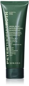 peter thomas roth | mega-rich nourishing shampoo | biotin b-7 complex shampoo for clean, shiny, healthier-looking hair, 8 fl oz (pack of 1)