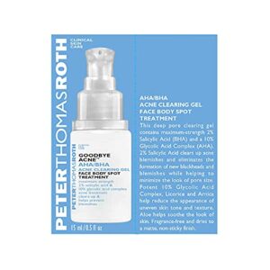 Peter Thomas Roth | Goodbye Acne AHA/BHA Acne Clearing Gel | Face Body Spot Treatment, Maximum-Strength Acne Spot Treatment for Blemishes and Pores
