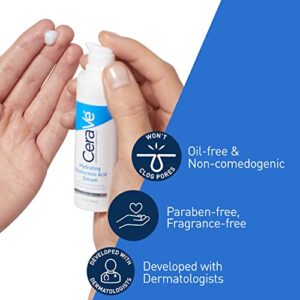 Cerave Hyaluronic Acid Serum for Face with Vitamin B5 and Ceramides | Hydrating Face Serum for Dry Skin | Fragrance Free | 1 Ounce