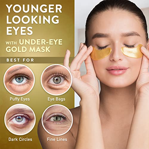 Wild Beauty Under Eye Patches (36 Pairs), Eye Masks for Dark Circles and Puffiness! Under Eye Patches for Under Eye Bags, 24K Gold Eye Mask, Under Eye Mask for Adults, Eye Patches for Puffy Eyes