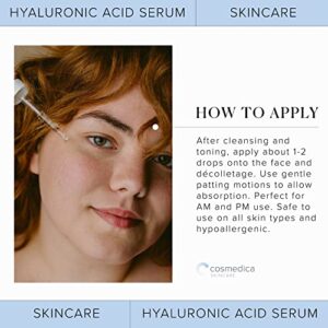 Hyaluronic Acid Serum for Skin 100% Pure Anti Aging Serum Intense Hydration Moisture Non greasy Paraben free Hyaluronic Acid for Your Face Pro Formula 2 oz