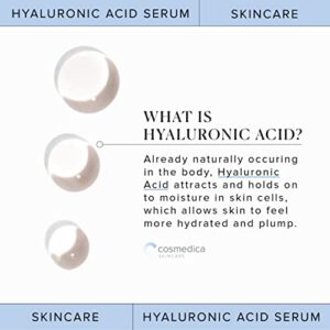 Hyaluronic Acid Serum for Skin 100% Pure Anti Aging Serum Intense Hydration Moisture Non greasy Paraben free Hyaluronic Acid for Your Face Pro Formula 2 oz