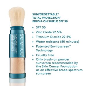 Colorescience Sunforgettable Total Protection Brush-On Sunscreen Mineral Powder for Sensitive Skin, Tan, 0.21 Oz (Pack of 1)