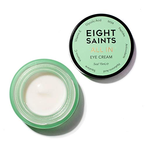 Eight Saints All In Eye Cream, Natural and Organic Anti Aging Under Eye Cream to Reduce Puffiness, Wrinkles, and Under Eye Bags, Dark Circles Under Eye Treatment.5 Ounce