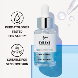 IT Cosmetics Bye Bye Dark Spots 4% Niacinamide Serum - Visibly Reduces Dark Spots & Improves Skin Clarity In 8 Weeks - With 1% Ethyl Vitamin C - For All Skin Types - 1 fl oz