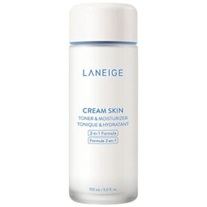 LANEIGE Cream Skin Toner & Moisturizer: 2-in-1 Amino Acid Rich Liquid, Soothe, Hydrate, and Strengthen Skin's Moisture Barrier, 5.0 fl. oz.