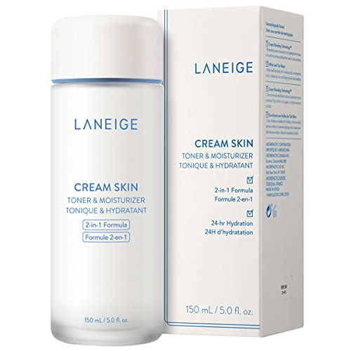 LANEIGE Cream Skin Toner & Moisturizer: 2-in-1 Amino Acid Rich Liquid, Soothe, Hydrate, and Strengthen Skin's Moisture Barrier, 5.0 fl. oz.