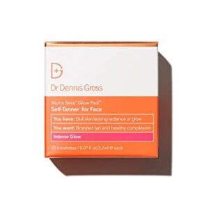 Dr. Dennis Gross Alpha Beta Glow Pad Intense Glow for Face: for Dull Skin Lacking Radiance & Glow, (20 Towelettes)