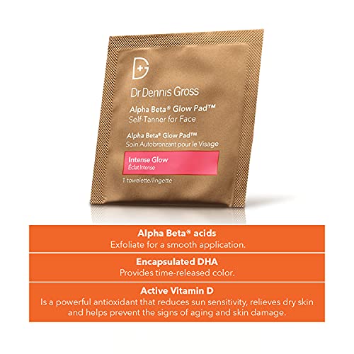 Dr. Dennis Gross Alpha Beta Glow Pad Intense Glow for Face: for Dull Skin Lacking Radiance & Glow, (20 Towelettes)