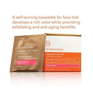 Dr. Dennis Gross Alpha Beta Glow Pad Intense Glow for Face: for Dull Skin Lacking Radiance & Glow, (20 Towelettes)