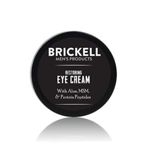 brickell men’s restoring eye cream for men, natural and organic anti aging eye balm to reduce puffiness, wrinkles, dark circles, crows feet and under eye bags, .5 ounce, unscented