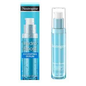 neutrogena hydro boost hydrating hyaluronic acid serum, oil-free and non-comedogenic face serum formula for glowing complexion, oil-free & non-comedogenic, 1 fl. oz
