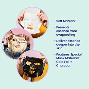 FACETORY Best of Seven Facial Masks Collection - Hydrate, Radiance Boost, Soothe, Revitalize, Nourish, Purify Skin - For All Skin Types, Variety Pack of 7 Sheet Masks