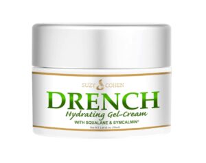 suzy cohen drench hydrogel face moisturizer for women and men. soothes dry, itchy, dull skin and softens fine lines. anti-aging face cream for dry skin with squalane, aloe, aspen extract & sym-calmin.