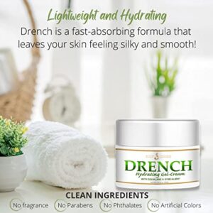 Suzy Cohen Drench Hydrogel Face Moisturizer for Women and Men. Soothes dry, itchy, dull skin and softens fine lines. Anti-aging face cream for dry skin with squalane, aloe, aspen extract & Sym-Calmin.