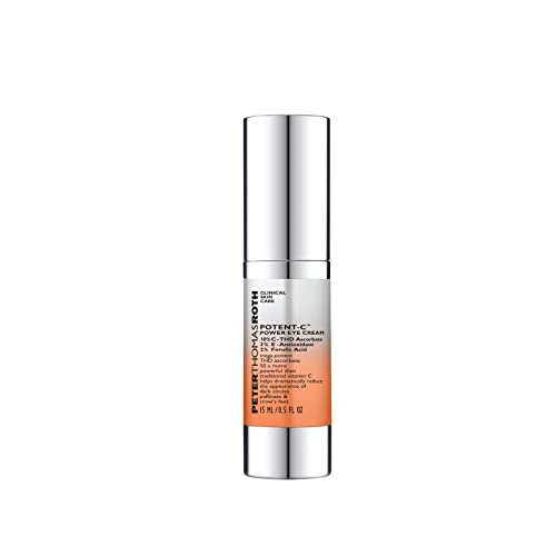 Peter Thomas Roth | Potent-C Power Eye Cream | Brightening Vitamin C Eye Cream for Dark Circles, Puffiness and Crow's Feet, 0.5 Fl Oz