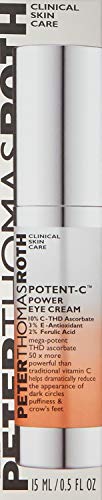 Peter Thomas Roth | Potent-C Power Eye Cream | Brightening Vitamin C Eye Cream for Dark Circles, Puffiness and Crow's Feet, 0.5 Fl Oz