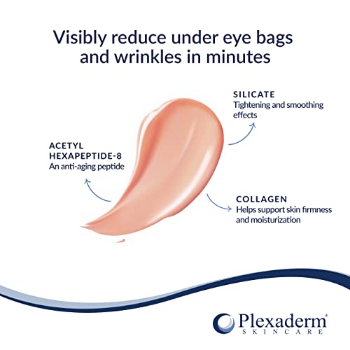 Plexaderm Rapid Reduction Eye Serum - Advanced Formula - Anti Aging Serum Visibly Reduces Under-Eye Bags, Wrinkles, Dark Circles, Fine Lines & Crow's Feet Instantly - Instant Wrinkle Remover for Face (0.25 Fl Oz)