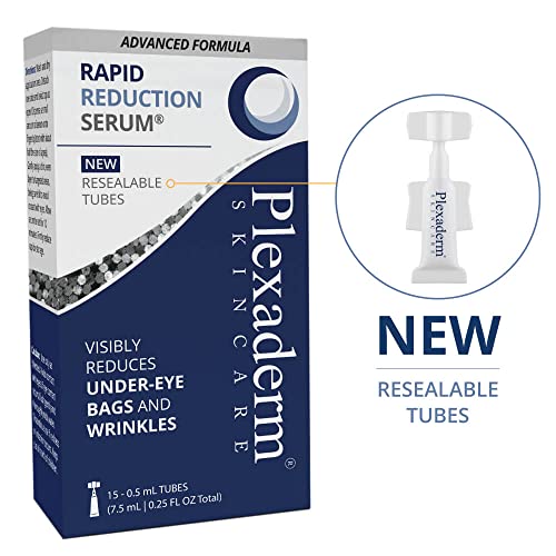 Plexaderm Rapid Reduction Eye Serum - Advanced Formula - Anti Aging Serum Visibly Reduces Under-Eye Bags, Wrinkles, Dark Circles, Fine Lines & Crow's Feet Instantly - Instant Wrinkle Remover for Face (0.25 Fl Oz)