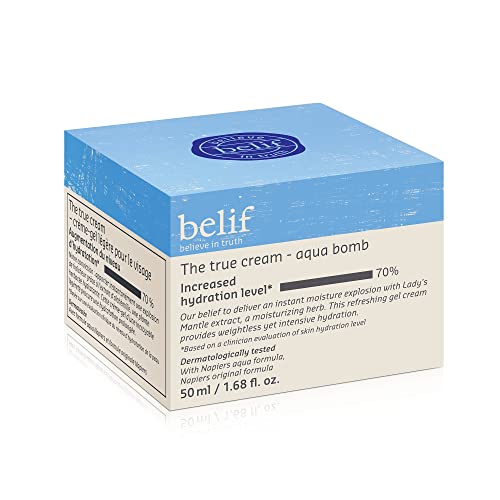 belif The True Cream Aqua Bomb | Rich yet Weightless Face Moisturizer for Combination to Oily Skin | Antioxidants, Lady Mantle & Oat Husk | Daily Hydrating Facial Cream Minimizes Pores