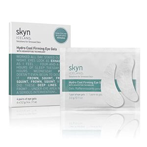 skyn iceland hydro cool firming eye gels: under-eye gel patches to firm, tone and de-puff under-eye skin, 4 pairs