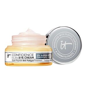 it cosmetics confidence in an eye cream, anti aging eye cream for dark circles, crow’s feet, lack of firmness & dryness, 48hr hydration with 2% super peptide concentrate, for day + night – 0.5 fl oz