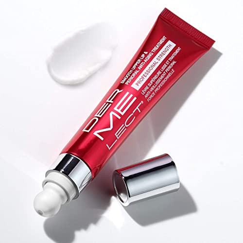 Dermelect Smooth Upper Lip Professional - Anti Aging Cream with Hyaluronic Acid, Collagen, Retinol, Brightening & Smoothing Treatment for Lip Lines, Smile Lines, Discoloration, Lipstick Bleeding 0.5 oz