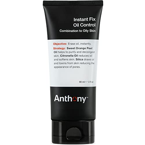 Anthony Instant Fix Oil Control for Men – Mattifying Lotion for Oily Skin – Moisturizer and Pore Minimizer Instantly Eliminates Shine – 3 Fl Oz