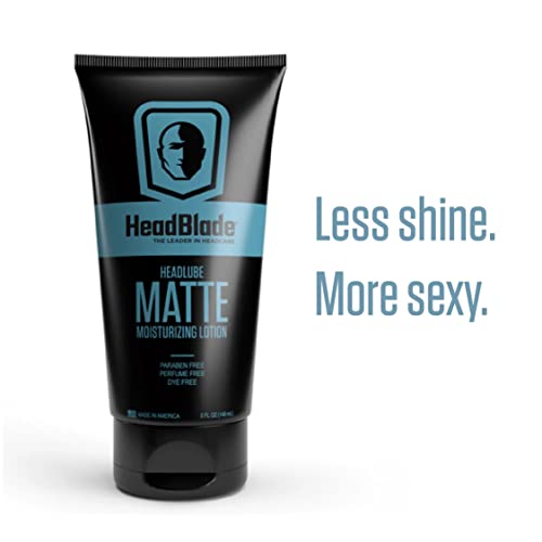 HeadBlade HeadLube Matte Moisturizer Lotion for Men (5 oz) - Leaves Head Smooth and Grease-Free