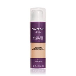 covergirl advanced radiance age defying foundation makeup creamy beige, 1 oz