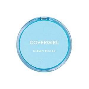 covergirl clean matte pressed powder, oil control powder, 1 container, .35 fl oz, face powder, oil free loose powder, matte finish, lightweight, shine free formula, leaves skin smooth and clean