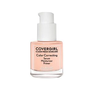 covergirl clean fresh color correcting serum + moisturizer + primer – moisturizer, face primer, covergirl skincare, vegan formula – light, 30ml (1.0 fl oz)