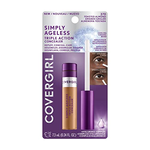 COVERGIRL Simply Ageless Triple Action Concealer, Toasted Almond, Pack of 1