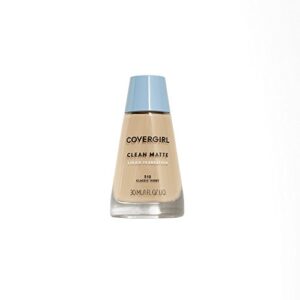 covergirl clean matte liquid foundation classic ivory, 1 oz (packaging may vary), liquid foundation, matte foundation, lightweight foundation, moisturizing foundation, water based foundation