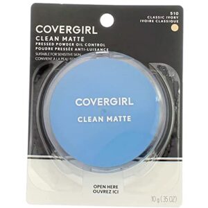 covergirl clean matte pressed powder classic ivory warm 510 , .35 ounce (packaging may vary)