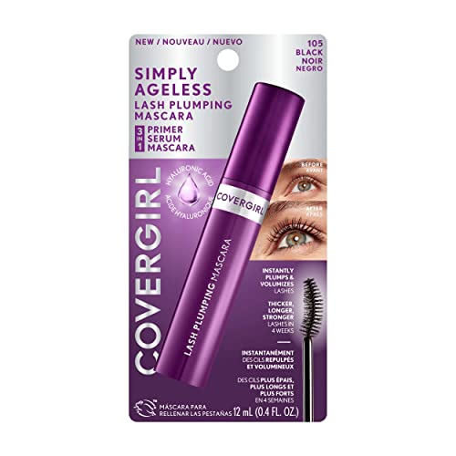 COVERGIRL Simply Ageless Lash Plumping Mascara, Black, Pack of 1