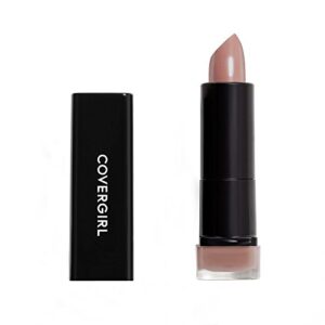 covergirl exhibitionist lipstick cream, tempting toffee 255, lipstick tube 0.123 oz (3.5 g)