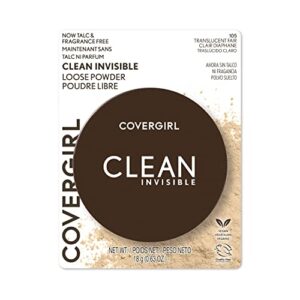 COVERGIRL Clean Invisible Loose Powder - Loose Powder, Setting Powder, Vegan Formula - Translucent Fair, 20g (0.7 oz)