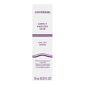 COVERGIRL Simply Ageless Skin Eye Lift Serum, Reduces Wrinkles, 1 Pack, 0.92 Oz ,Serum, Face Serum, Skin Tightening Serum, Anti-Wrinkle Serum, Tighter Skin, Instantly Youthful, Works Well With Makeup