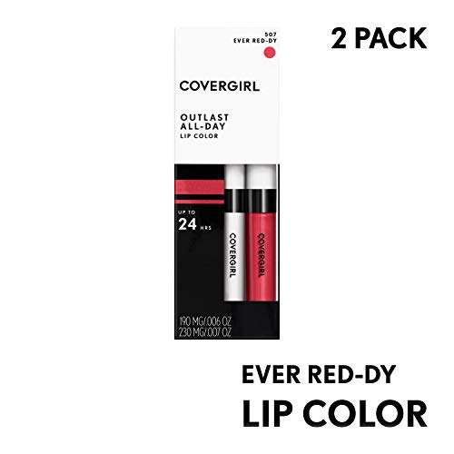 Covergirl Outlast All-day Moisturizing Lip Color, Ever Reddy, Pack of 4