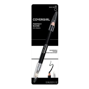 COVERGIRL Perfect Blend Eyeliner Pencil, Basic Black, Eyeliner Pencil with Blending Tip For Precise or Smudged Look, 1 Count