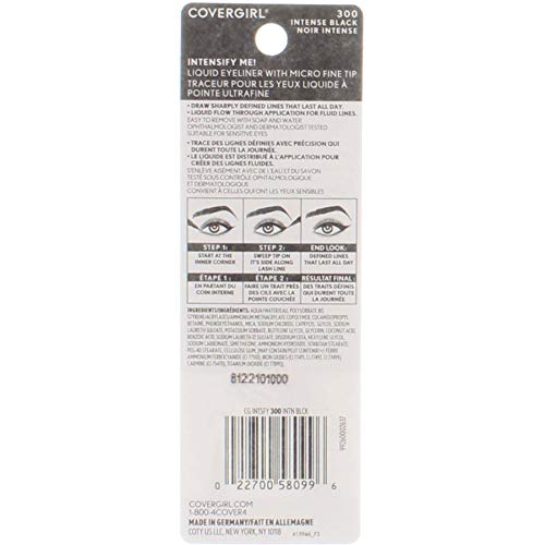 COVERGIRL Intensify Me Liquid Foundation Makeup Liner, Intense Black/300, 0.034 Ounce