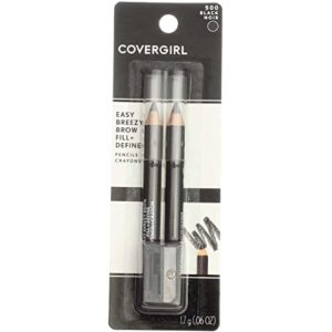 covergirl professional brow & eye makers brow shaper & eyeliner, midnight black 500, .06 oz (pack of 3)