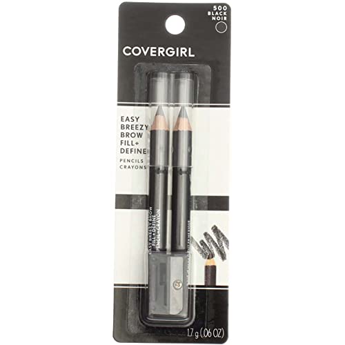 CoverGirl Professional Brow & Eye Makers Brow Shaper & Eyeliner, Midnight Black 500, .06 oz (Pack of 3)