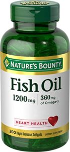 nature’s bounty fish oil, supports heart health, 1200 mg, rapid release softgels, 200 ct