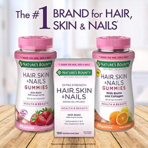 Nature's Bounty Optimal Solutions Advanced Hair, Skin & Nails Gummies, Strawberry, 200 Count